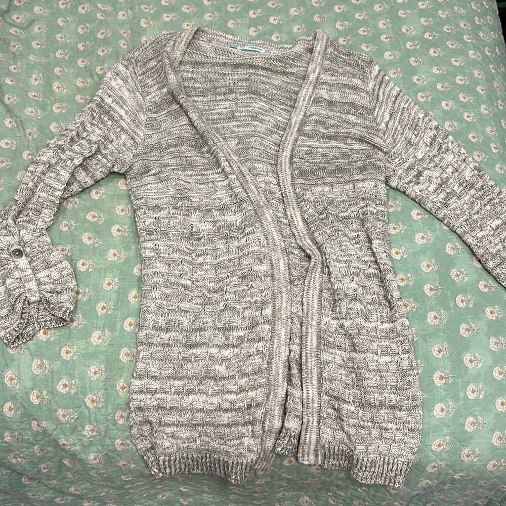 Grey and white cardigan